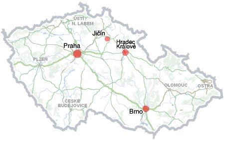mapa CR